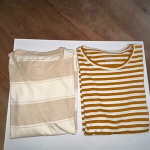 Everlane Organic Cotton Short Sleeve T-shirts, Ladies Large, Striped